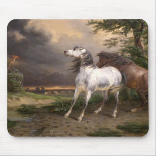 Horses Frightened by the Storm (by Carle Vernet) Mouse Mat