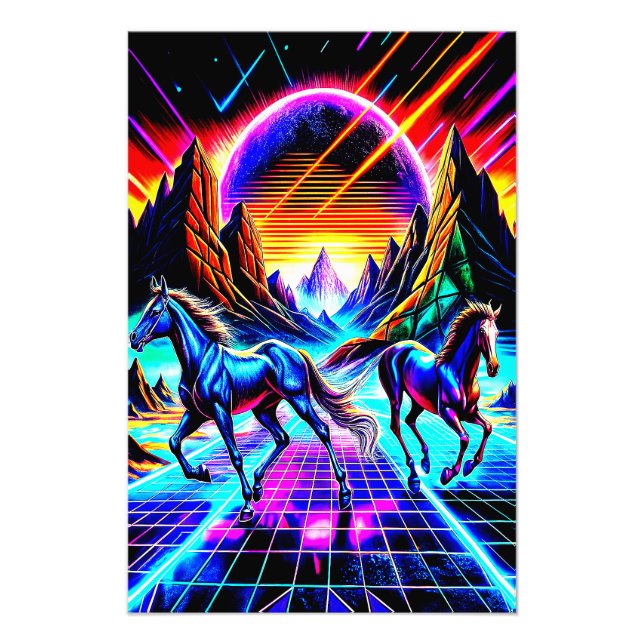 Horses from another world photo print (Front)