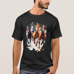 Horses Galloping Horse Riding Equestrian T-Shirt
