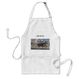 Horses galloping in the water standard apron