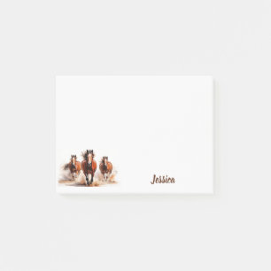 Horses Galloping Personalised Name Post-it Notes