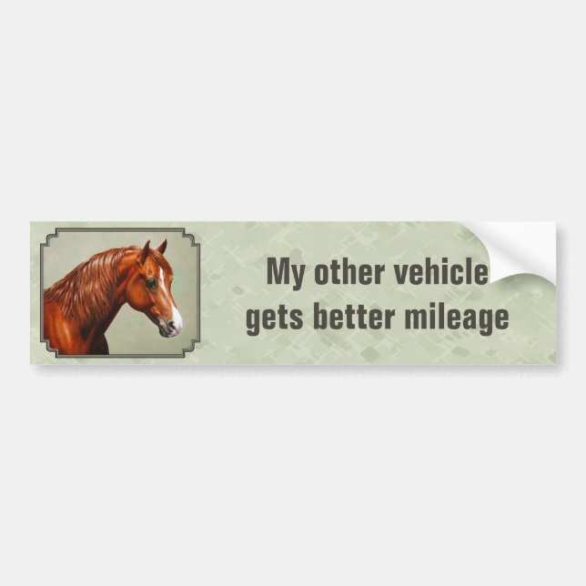 Horses Get Better Gas Mileage Morgan Horse Bumper Sticker (Front)