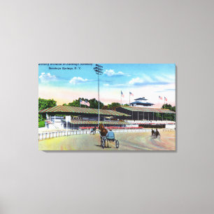 Horses Getting a Morning Workout on the Track Canvas Print