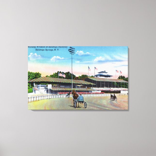Horses Getting a Morning Workout on the Track Canvas Print (Front)