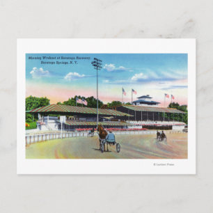 Horses Getting a Morning Workout on the Track Postcard