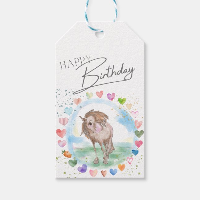 Horses Gift Trailers for Girl Tags (Front)