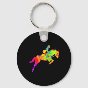 Horses Girls Rider Riding Horse Women Key Ring