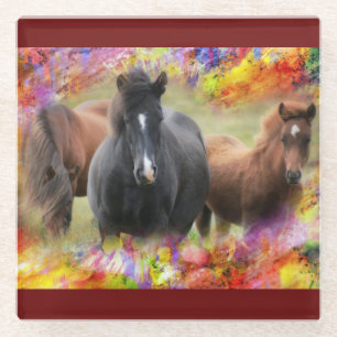 Horses Glass Coaster