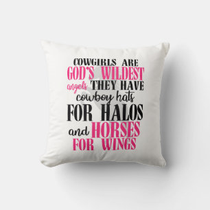 Horses God Angel Cute Equestrian Western Horse Cushion