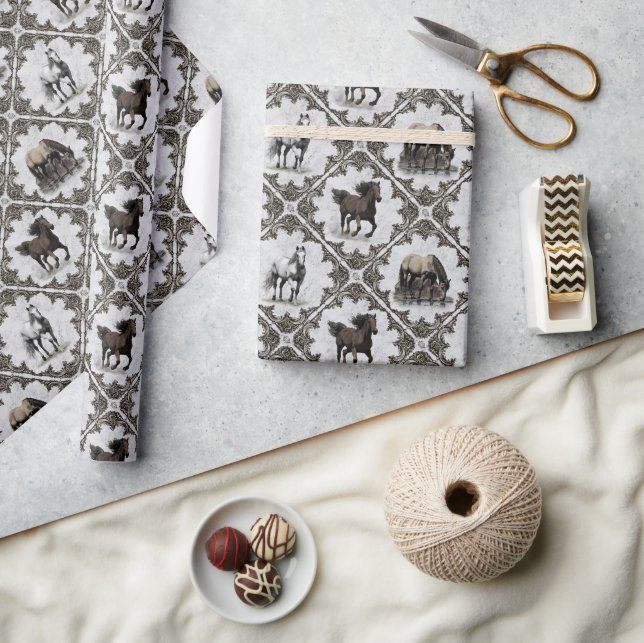 Horses Going for Baroque Wrapping Paper (Crafts)