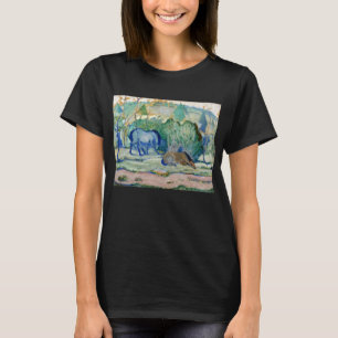 Horses Grazing by Franz Marc, Vintage Fine Art T-Shirt
