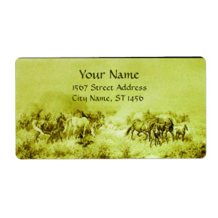 HORSES GRAZING Olive Green
