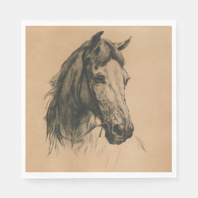 Horse's Head (by Heywood Hardy) Napkin (Front)