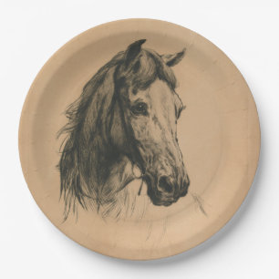 Horse's Head (by Heywood Hardy) Paper Plate