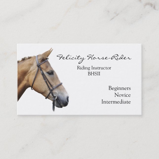 Horse's head on a plain background business card (Front)