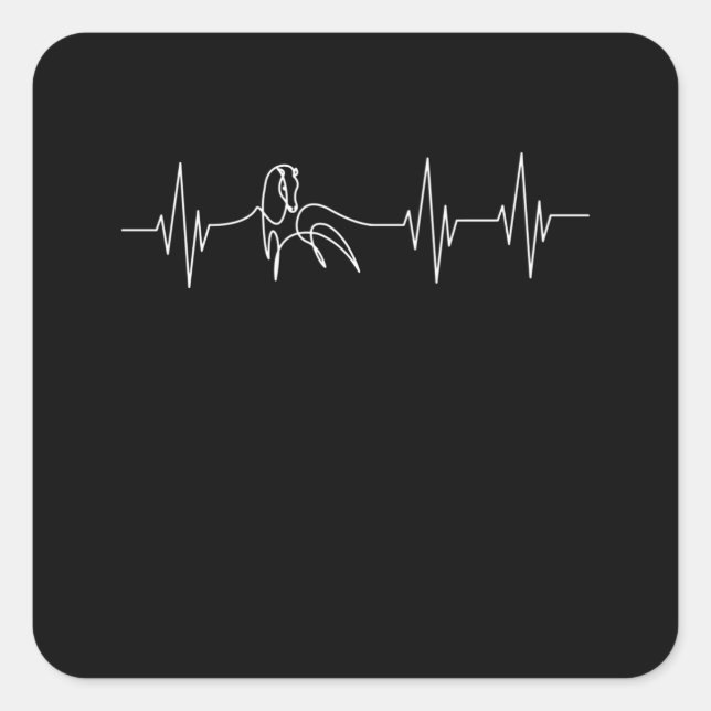 Horses Heartbeat Rider Rider Pulse Ponny Square Sticker (Front)