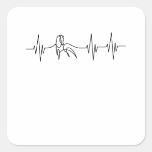 Horses Heartbeat Rider Rider Pulse Ponny Square Sticker