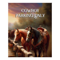Horses Hitched "Cowboy Parking"