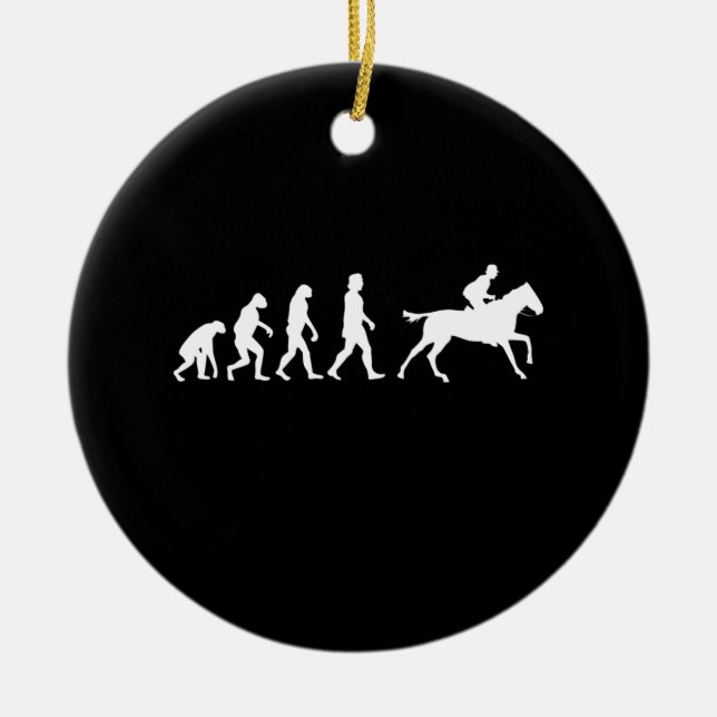 Horses Horse Riding Gift Ceramic Tree Decoration (Front)
