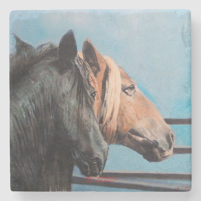 Horses/Horses/Horses Stone Coaster (Front)