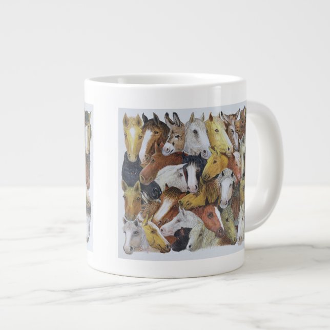Horses Horses Large Coffee Mug (Front Right)