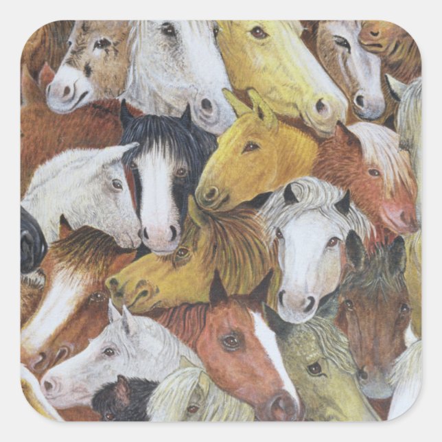 Horses Horses Square Sticker (Front)
