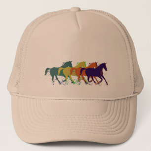 horses illustration trucker hat