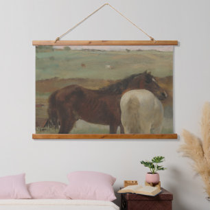 Horses in a Meadow, Oil Painting, Edgar Degas Hanging Tapestry