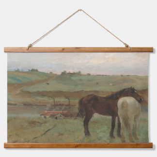 "Horses in a Meadow" painting by Edgar Degas Hanging Tapestry