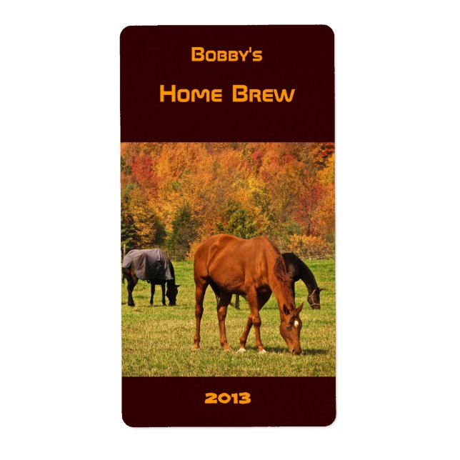 Horses in Autumn Beer Label (Front)