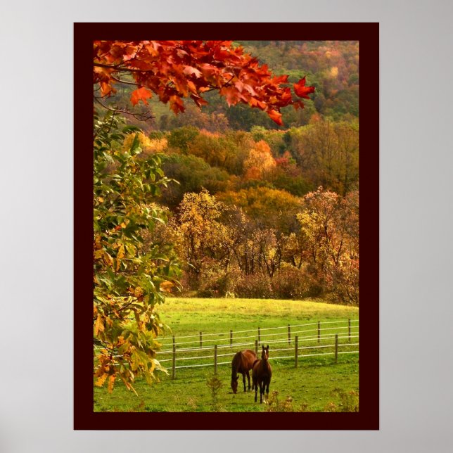 Horses in Autumn Poster (Front)