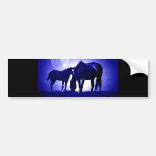 Horses in Blue Night Bumper Sticker