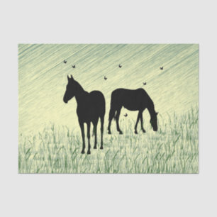 Horses in Field Tissue Paper