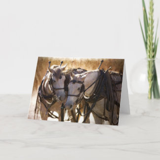 Horses in Harness Greeting Card