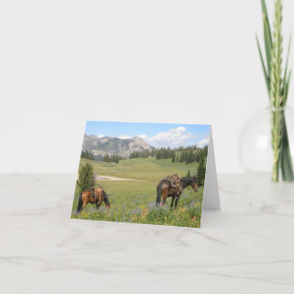 Horses in Mountains Thank You Card