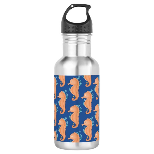 Horses in orange 532 ml water bottle (Front)