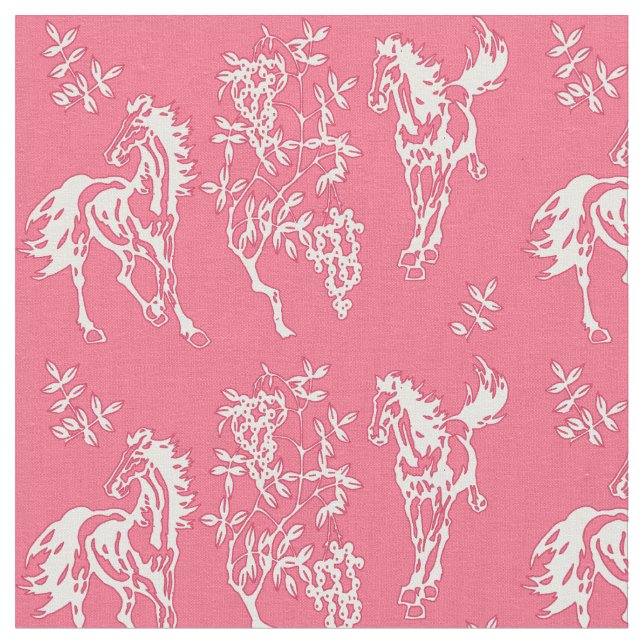 Horses in Pink and White Fabric (Close Up)