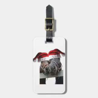 Horses in Santa Claus Hats Luggage Tag