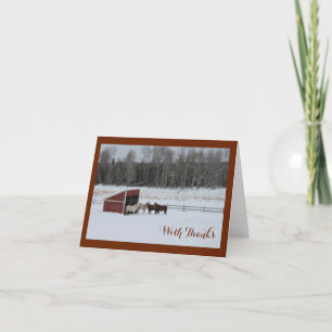 Horses in Snow Thank you card