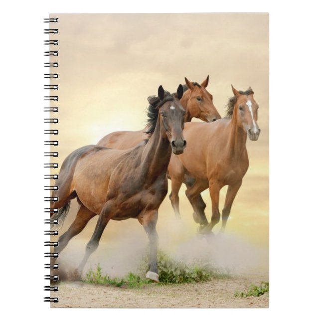 Horses In Sunset Notebook (Front)