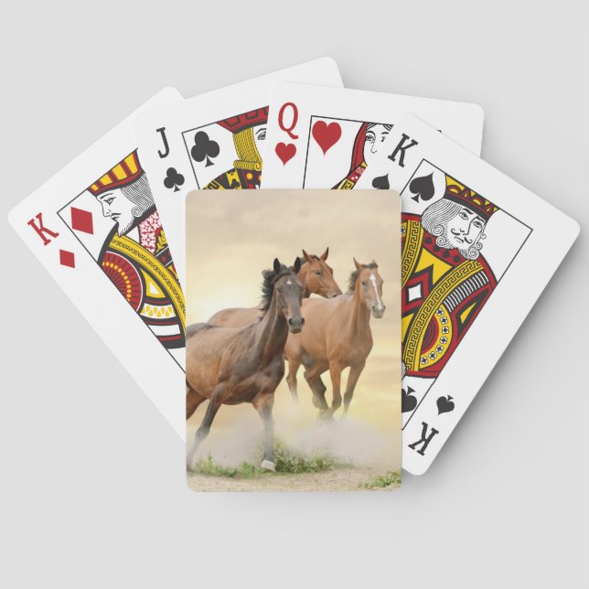 Horses In Sunset Playing Cards (Back)