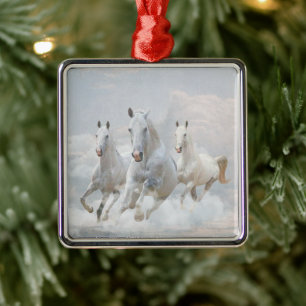 Horses in the clouds metal tree decoration