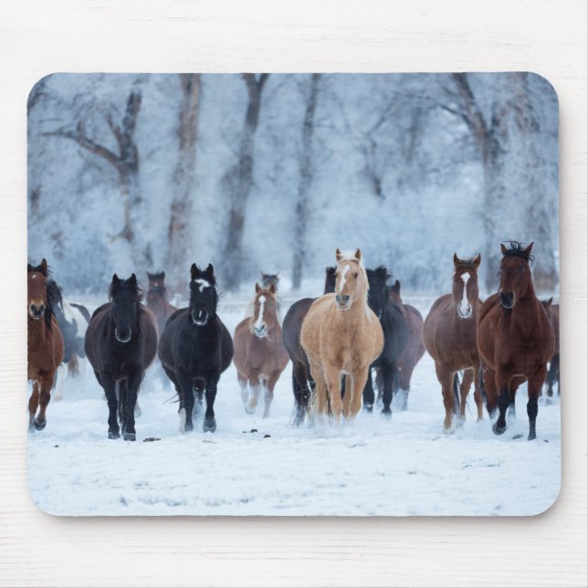 Horses in the Cold Mouse Mat (Front)