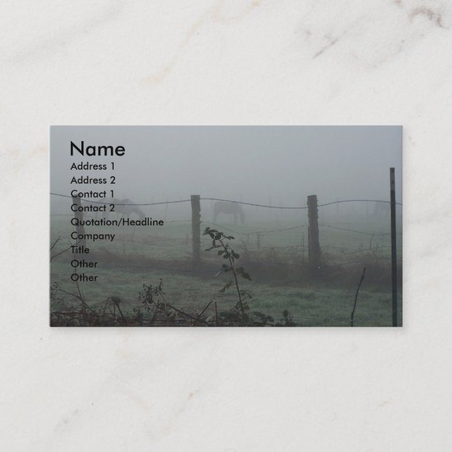 Horses In The Fog Business Card (Front)