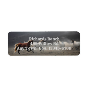 Horses In the Fog Return Address Label
