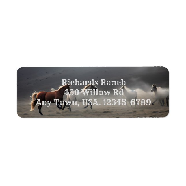 Horses In the Fog Return Address Label (Front)