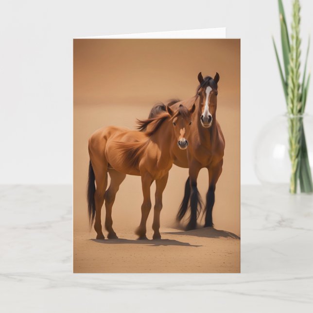 Horses in the Gobi Card (Front)