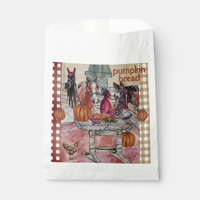 horses in the kitchen pumpkin Favour Bags (Front)