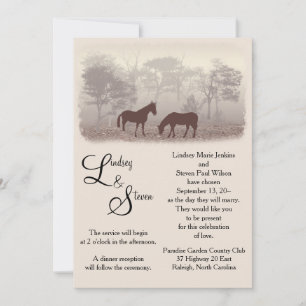 Horses In The Mist Invitation