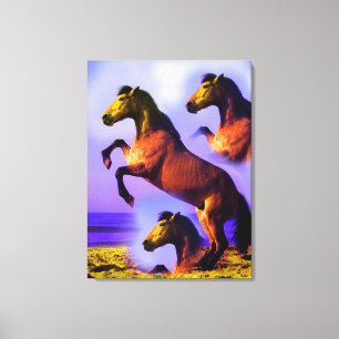 Horses in the sands of time art canvas print